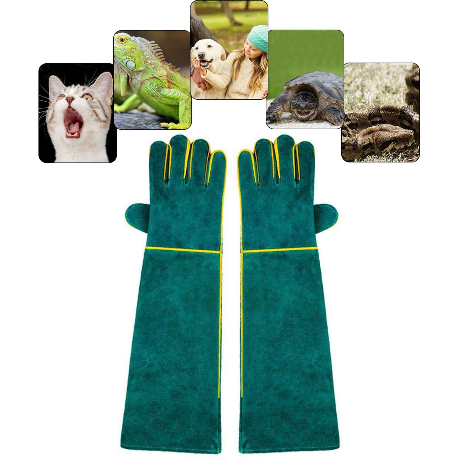 PeSandy Animal Handling Gloves Bite Proof, 40CM Durable Resistant for Bathing, Grooming, Welding, Dog/Cat/Bird/Snake/Parrot/Lizard/Reptile- Scratch/Bite Protection Gloves, 2 Count (Pack of 1)