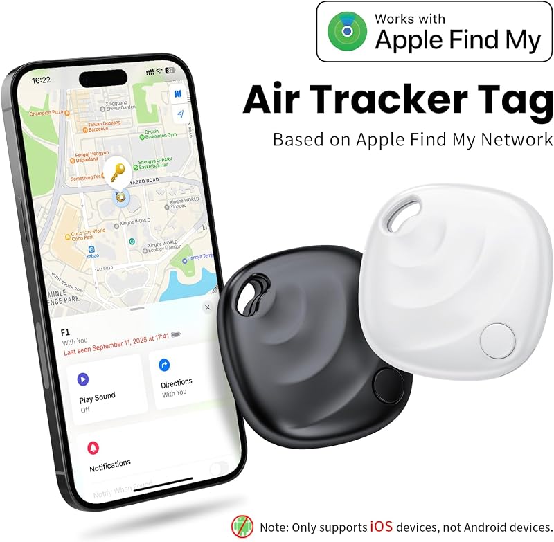 Tracker Tags Lot de 4 (iOS Uniquement), Smart Tag pour Valises/Clés