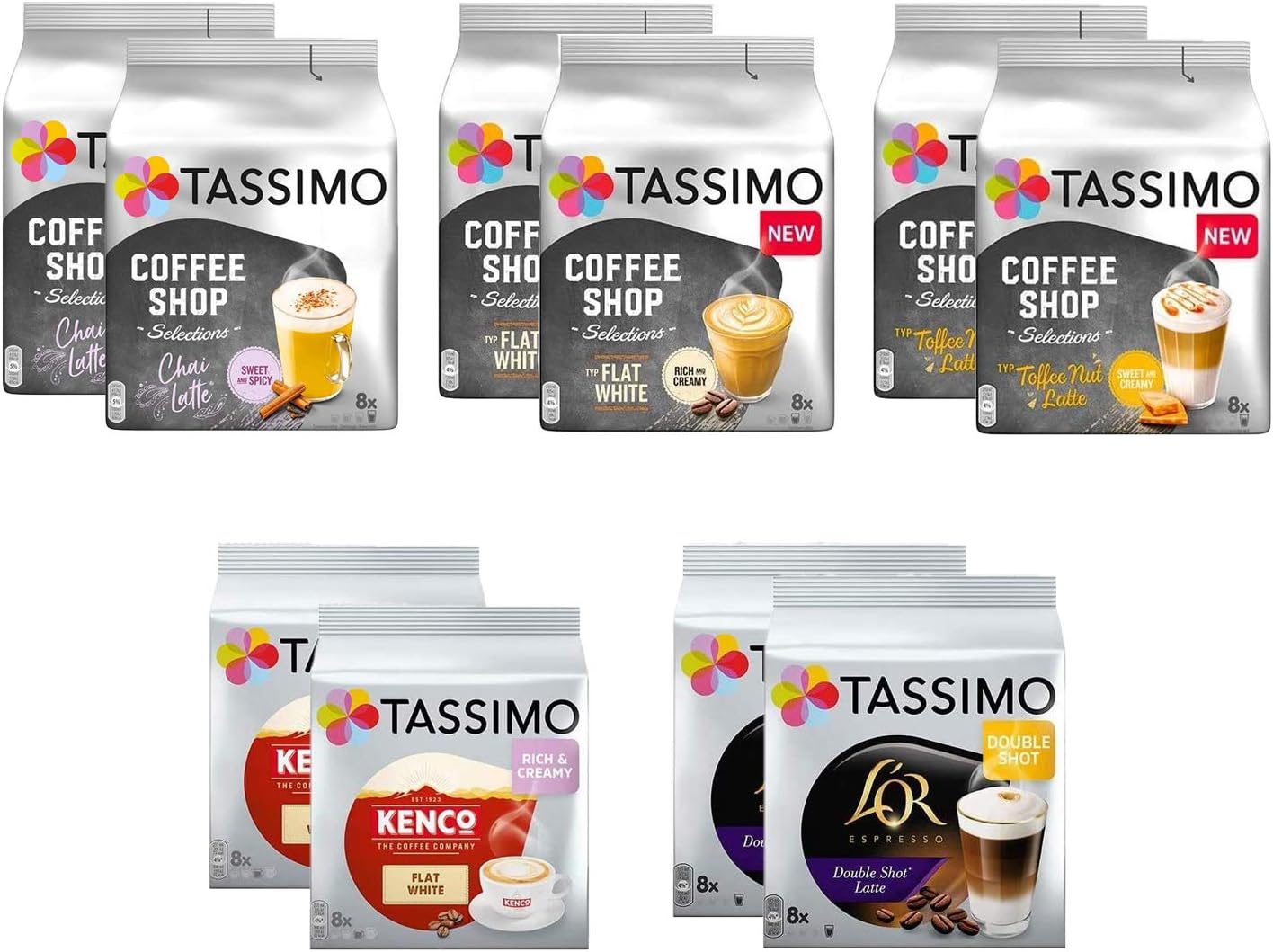Tassimo Discover Bundle Coffee Shop Selections Chai Latte/Typ Flat
