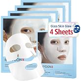 Illiyoon Ceramide Ato Concentrate Gel Face Mask | 34g x 4ea, Ceramide &amp; Collagen Hydrating Overnight Hydrogel Mask with Hyaluronic Acid, Korean Pore Tightening Sleep Mask, Glass Skin Glow