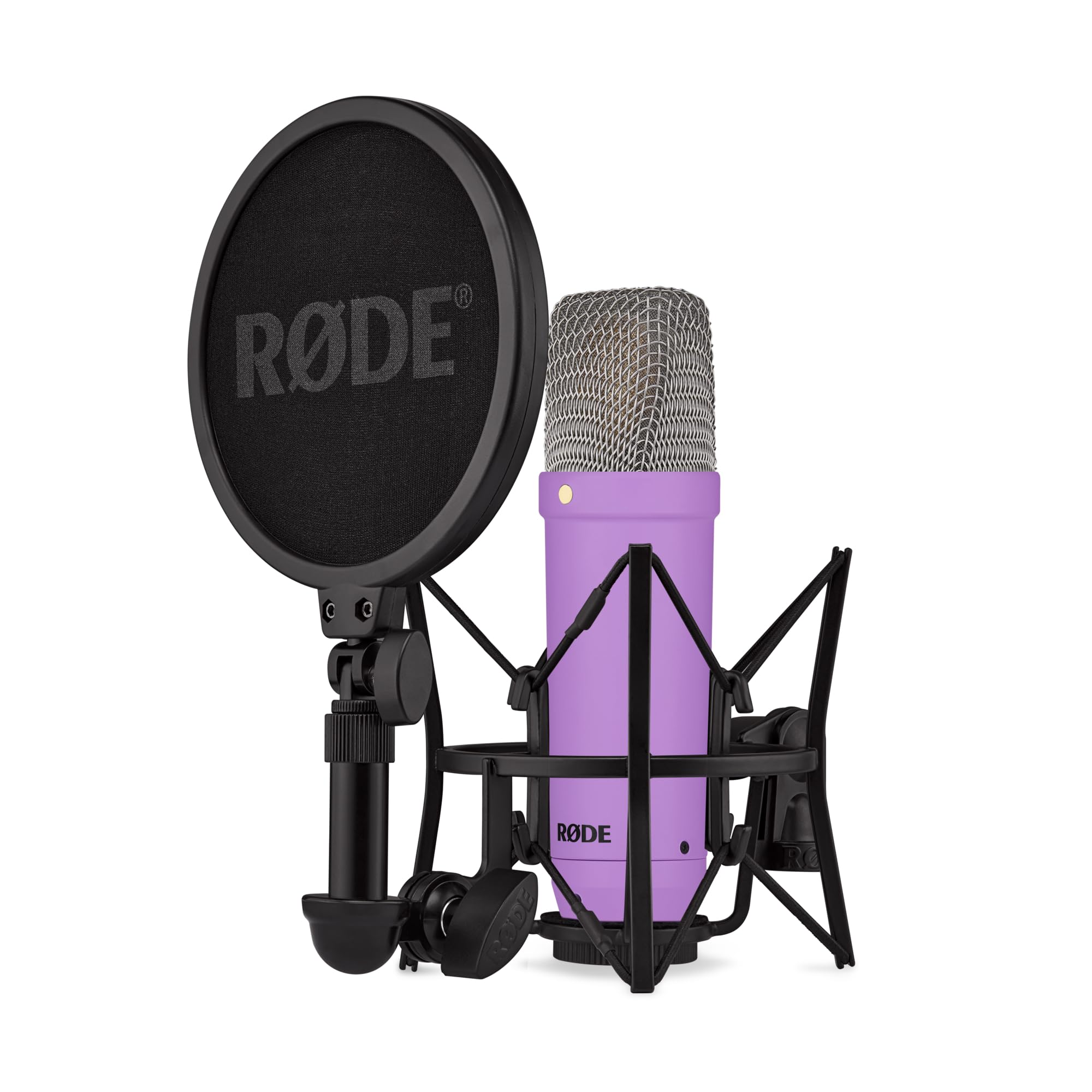 RØDE NT1 Signature Series Large-Diaphragm Condenser Microphone with Shock Mount, Pop Filter and XLR Cable for Music Production, Vocal Recording, Streaming and Podcasting (Purple)
