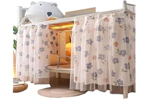 Navhao 2 Panels,Bottom Bunk Bed Curtains Cloth Breathable Bed Canopy Men Women Curtain Shading Nets for Single Bed