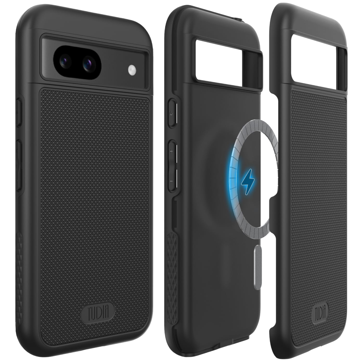 Photo 1 of TUDIA MergeGrip [Magsafe Compatible] Designed for Google Pixel 8a Case (2024) - Dual Layer [Military Grade] Shockproof Slim Rugged Tough Heavy Duty Phone Cases - Matte Black
