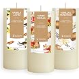 Simply Soson 3x6 Inch Eucalyptus Sage Scented Candles - 3 Pack Rustic Pillar Candles