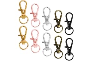 50 pcs Swivel Clasps Lanyard Snap Hook,cnomg Metal Swivel Lanyard Snap Hook Lobster Claw Clasp (Multi-Color)