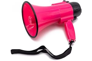 BEMLDY Portable Megaphone Bullhorn 30 watt Power with Built-in Siren/Alarm-Music-Adjustable Volume -Strap Powerful and Lightweight