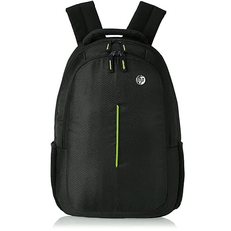 Porro Fino Laptop Bag/Backpack for 15.6 Laptops Hp Black and Green Bag for School/College Guys
