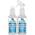 MaxTite 70% Isopropyl Alcohol (Half-Gallon (2 Pack, 32 fl oz) - Includes Heavy-Duty Spray Nozzle - Made in USA