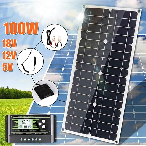Panel Solar mono USB 100W 18V USB 12V / 5V DC Cargador Solar ...