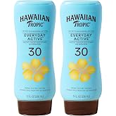 Hawaiian Tropic Everyday Active SPF 30 Sunscreen Lotion, 8 Fl Oz (2 Pack) | Lightweight sport sunscreen, Sweat and water resistant sunblock, UVA/UVB broad spectrum protection, Iconic tropical scent