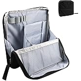 Jaxbo Standing Makeup Bag, Parallel Travel Makeup Bag with Multiple Compartments, Large Capacity, Waterproof, Standing Cosmetic Bags for Travel, Fitness, School and Office