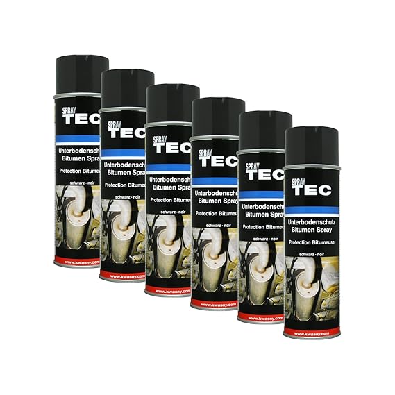 KWASNY SET 6X Kwasny SprayTec Unterbodenschutz Spray Bitumen Schwarz AutoK 500ml 235500