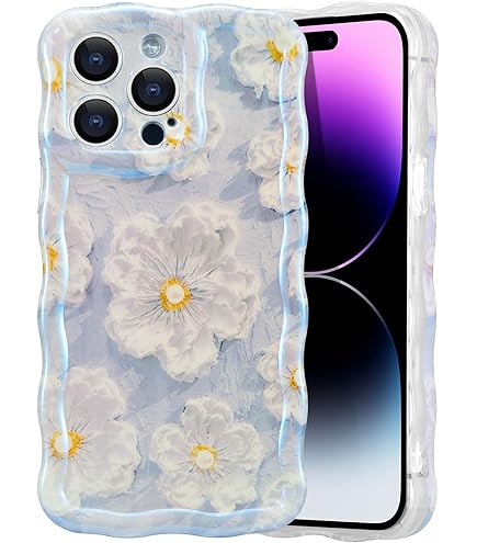 CAPRARO Cute For IPhone 14 Pro Max Case, Compatible With MagSafe, [Curly Wave Edge] [Full Camera Protection] [10 FT Drop Shockproof Protection] Magnetic Phone Case For 14 Pro Max 6.7 Inch, Hot