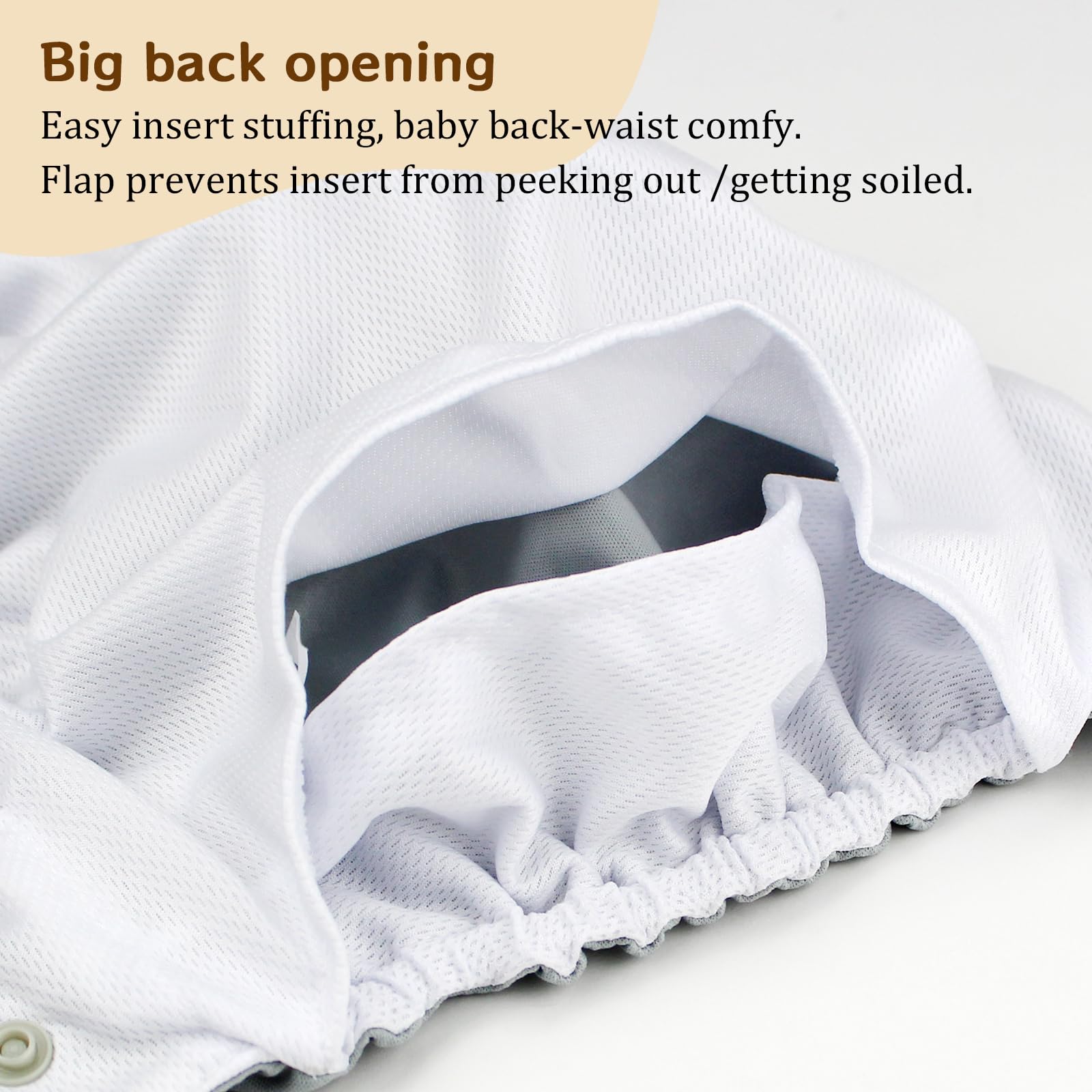 Mama Koala 3.0 Pocket Cloth Diapers for Babies with AWJ Lining, 6 Pack with 6 4-Layer Natural Cloth Diaper Inserts - Reusable and Washable Pocket Diapers(Simply Neutrals)