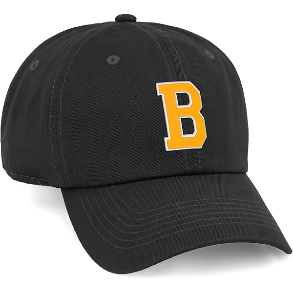 Classic Baseball Hat Custom A to Z Initial Team Letter, Black Cap