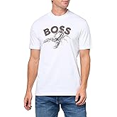 BOSS Mens Big Logo Fish Cotton T-Shirt