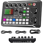 Professional Audio Mixer, SINWE Live Sound Card and Audio Interface with DJ Mixer Effects and Voice Changer,Podcast Production Studio Equipment, Prefect for Streaming/Podcasting/Gaming