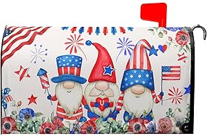 KAWANI 4th of July Mailbox Covers Magnetic Independence Day Memorial Day Mailbox Cover Standard Size 18 X 21 American Flag Patriotic Mailbox Wrap Post Letter Box Cover Decorative for Home Outdoor Garden