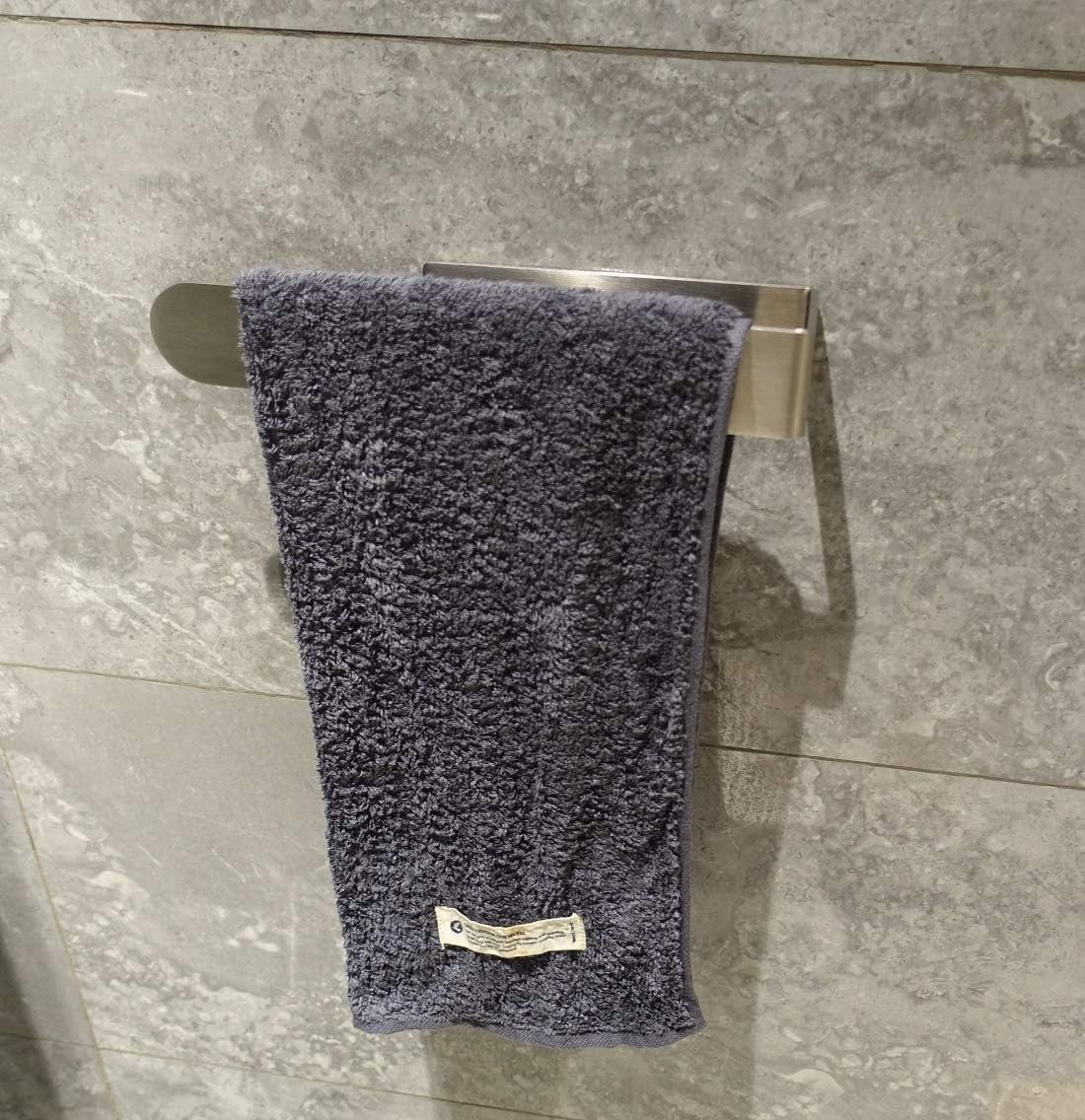 NearMoon Hand Towel Holder/Towel Ring Strong Hold Self Adhesive Bathroom Towel Bar, Thicken Stainless Steel Towel Rack- Sticky Towel Hanger, Contemporary Style, NO Drilling (Brushed Nickel): Home & Kitchen