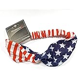 Remington American Flag Headband 3.5” Wide USA Hair Band Patriotic Twisted Headband Twist Style in Red White and Blue Stars & Stripes