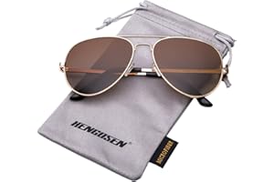 HENGOSEN Polarized Aviator Sunglasses for Men and Women, Premium Metal Frame, Police Sun glasses with UV 400 Protection