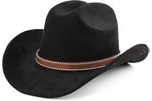 Melesh Western Cowboy Hat for Women Men Small Short Wide Brim Beach Cowgirls Cattleman Cowboys Hats
