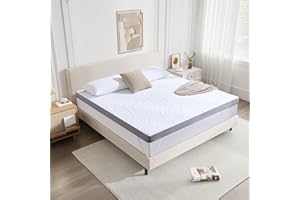 Slufra 3 Inch Mattress Topper Full, Cooling Gel Memorys Foam Mattress Topper, Pressure Relieving Layers with Removable Washab