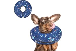 Toptakeit Inflatable Dog Cone Collar for After Surgery, Dog Donut Collar After Surgery, Soft Dog Cone for Small Medium Large Dogs to Stop Licking