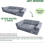 MeMoreCool Kids Play Sofa Bed 10-Piece Modular Foam Couch Glow Stars view 7