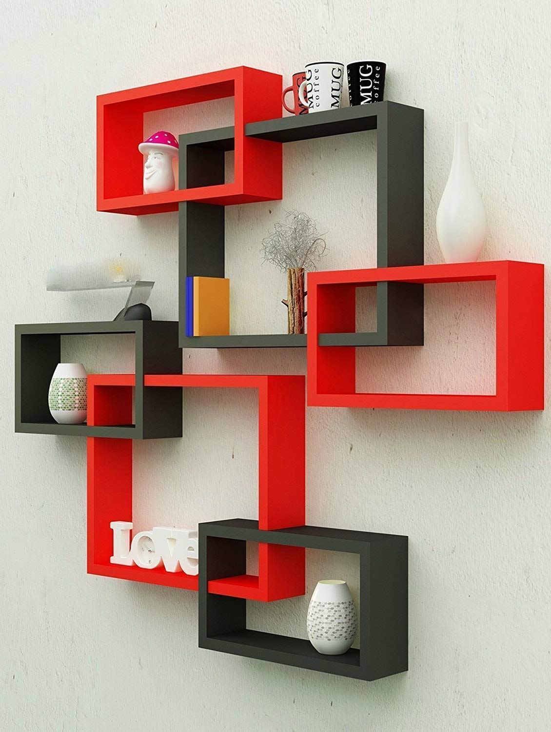 51 Unique Gift Ideas- Best Diwali Gifts- Exclusive Collection 31 MDF Wall Decoration Intersecting Floating Shelves