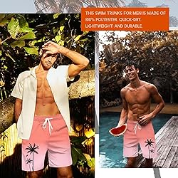Men's Swim Trunks Hawaiian Bathing Mesh Lining Suit