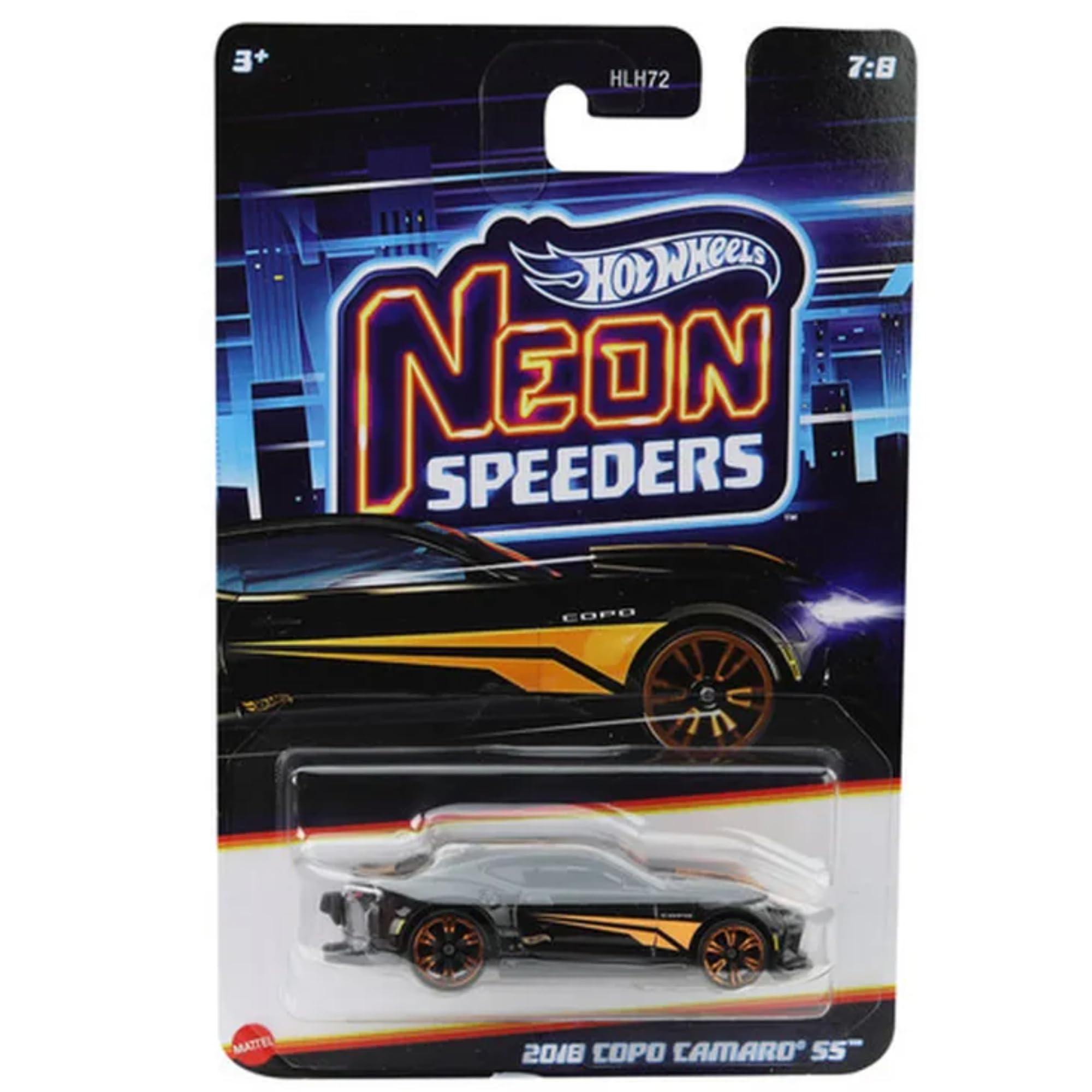Hot Wheels 1:64 Scale Cars, Racecars, Trucks & Bikes - (Neon Speeders 2018 Copa Camaro 55 - JCB06)