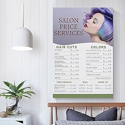 JBBGO Beauty Salon Price List Poster Hair Salon