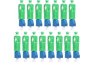 Duogalia 15-Pack SCAPC Male to LCUPC Female Singlemode Adapter Fiber Optic Connector FTTH Convertor for Visual Fault Locator