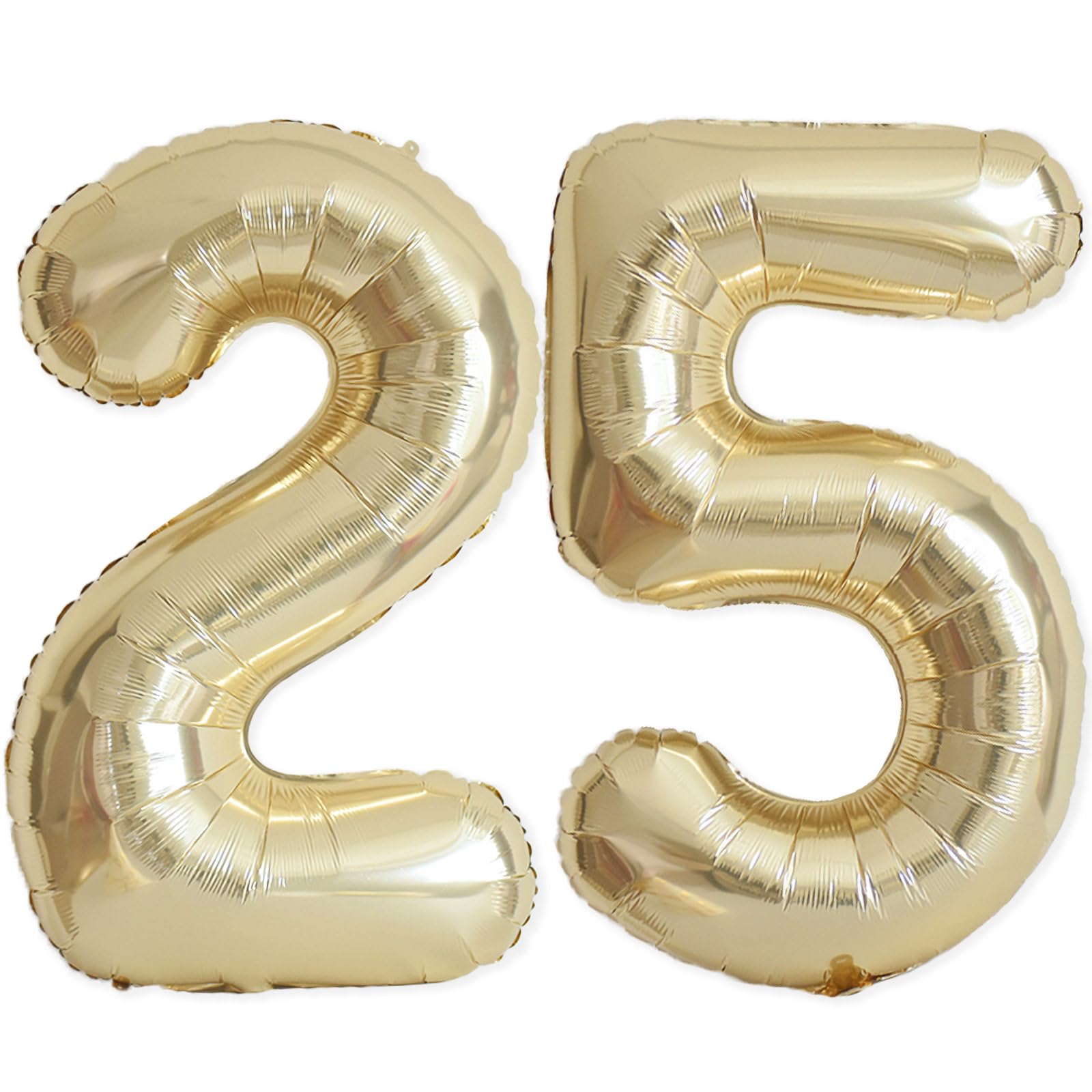 Photo 1 of 25 Balloon Number, 40 Inch Champagne Gold Foil Balloons Giant Jumbo Helium Number 25 or 52 Balloons for 25th 52th Birthday Decorations Anniversary Events Boys Girls Party Decorations (Light Gold)
