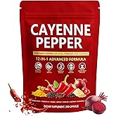 NEWUREHO CayennePepper Capsules, Pepper Softgels - 300 Capsules Supplement, Supports Leg Vein, Digestive Health & Gut Health, with Vitamin D3+K2, Beetroot, Grape Seed