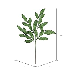 Vickerman 22" Green Glitter Bayleaf Artificial