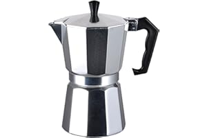 J&V TEXTILES Stovetop Espresso and Coffee Maker, Moka Pot for Classic Italian and Cuban Café Brewing, Cafeteria, (3-Cup)