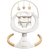 Jool Baby Nova Nature Baby Swing for Newborns with Natural Wood Toys, Electric Motorized Infant Swing, Bluetooth Music, Remot