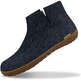 Glerups 100% quality wool mix Boot Slipper with rubber sole - Unisex - Denim