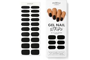 MOYOU LONDON Semi Cured Gel Nail Strips - 20 Pcs. Nail Wraps for Salon-Quality Manicure - Works with Any UV Nail Lamp - Easy to Apply, Trim, & Remove Gel Nail Stickers
