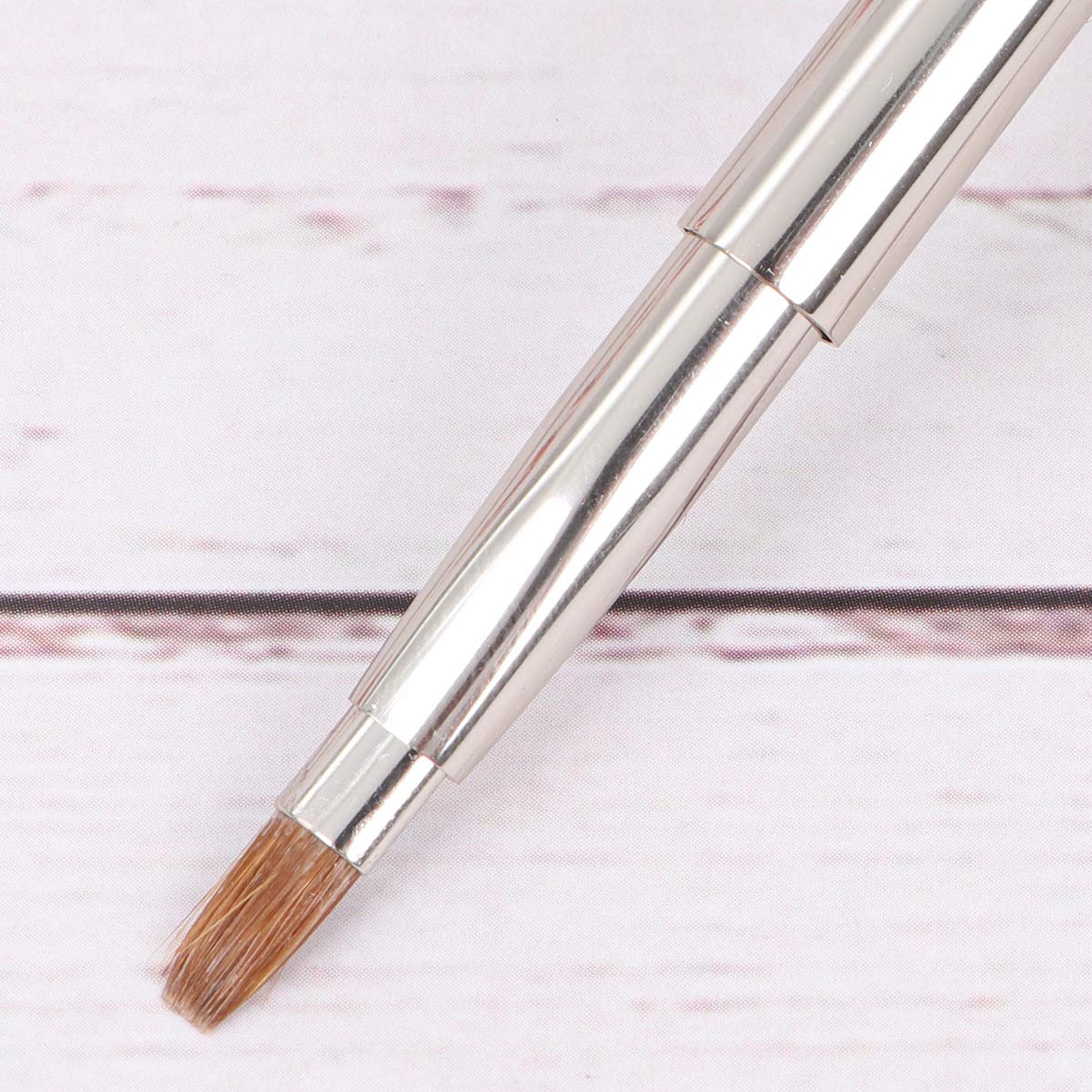 Lurrose Retractable Lip Brush Portable Applicators for Lipstick Lip Gloss Professional Makeup Brush Tool (Silver): Beauty