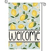 AVOIN colorlife Summer Lemon Garden Flag 12x18 Inch Double Sided Outside, Welcome Seasonal Yard Outdoor Flag