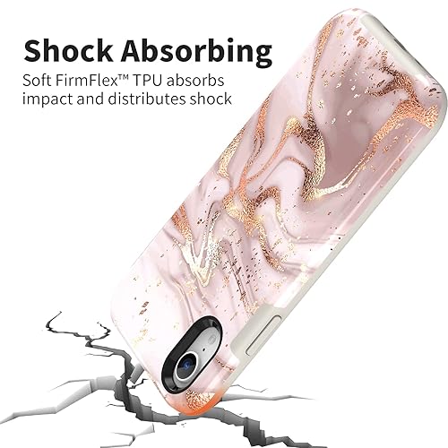 Dutyway for iPhone XR Marble Case, Cute Gold Glitter Phone Cases