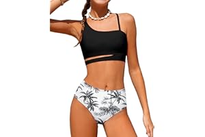Queenstyle Girls Swimsuits Bikini Set Kids Cutout Bathing Suit Bikini Top Two Piece Girls' Swimwear