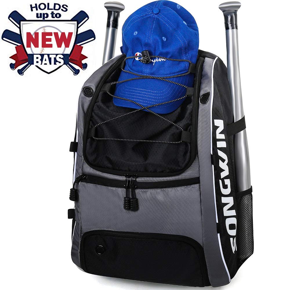 Softball Bag with Fence Hook and Shoe Compartment Holds TBall Caps and