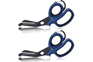 MEUUT 2 Pack Medical Scissors Trauma Shears with Carabiner design, 7.5" Fluoride Coated Non-stick Blades Bandage Scissor for Nurses, EMT, Household, outdoors