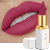 O'CHAIN Red Matte Lipstick | Long Lasting Full Coverage Non-Transfer, Infused with Jojoba Oil &amp; Vitamin E, Cruelty-Free &amp; Vegan (10 STAYCATION) 0.12 Oz