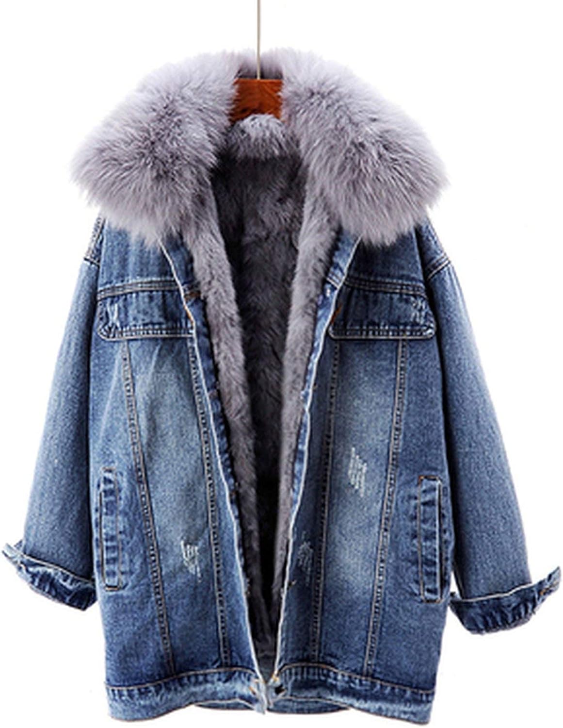 fur denim jacket womens