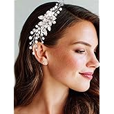 Catery Wedding Hair Comb Rhinestone Silver Bridal Hair Pieces Bridesmaid Clip Accessories for Brides